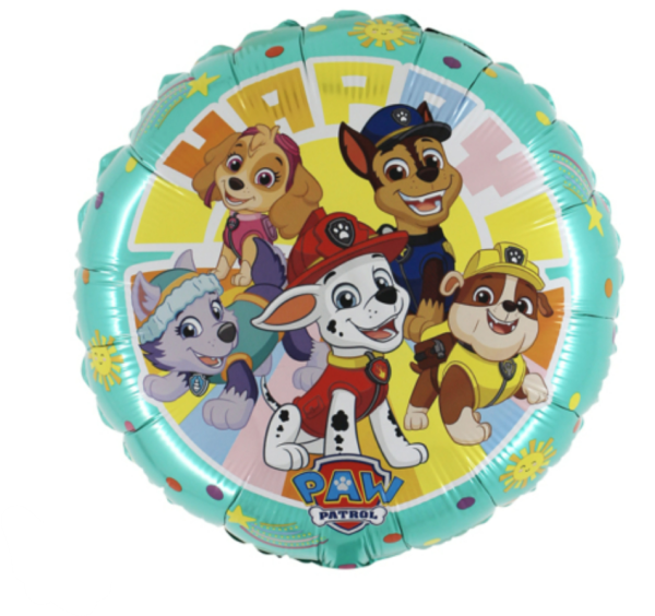 Folienballon rund, mintfarben - Paw Patrol - ø 45cm